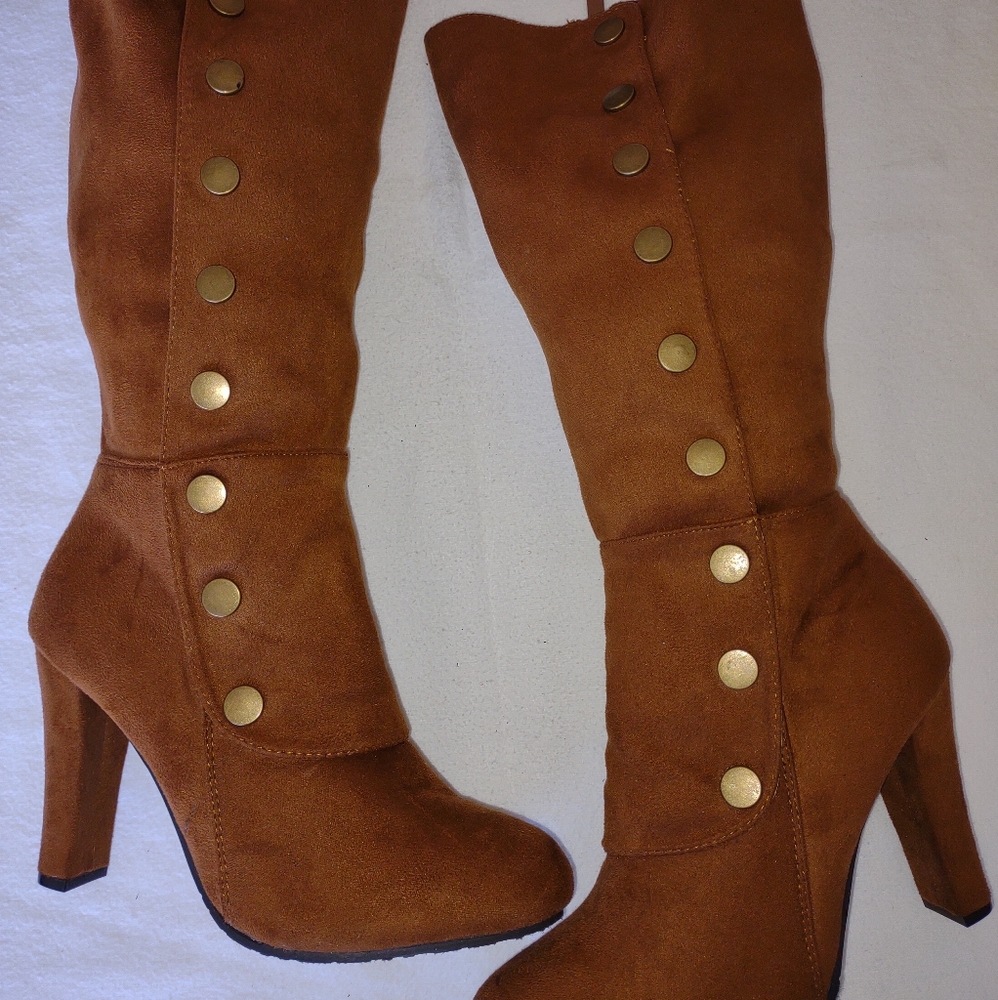 Suede knee high boots